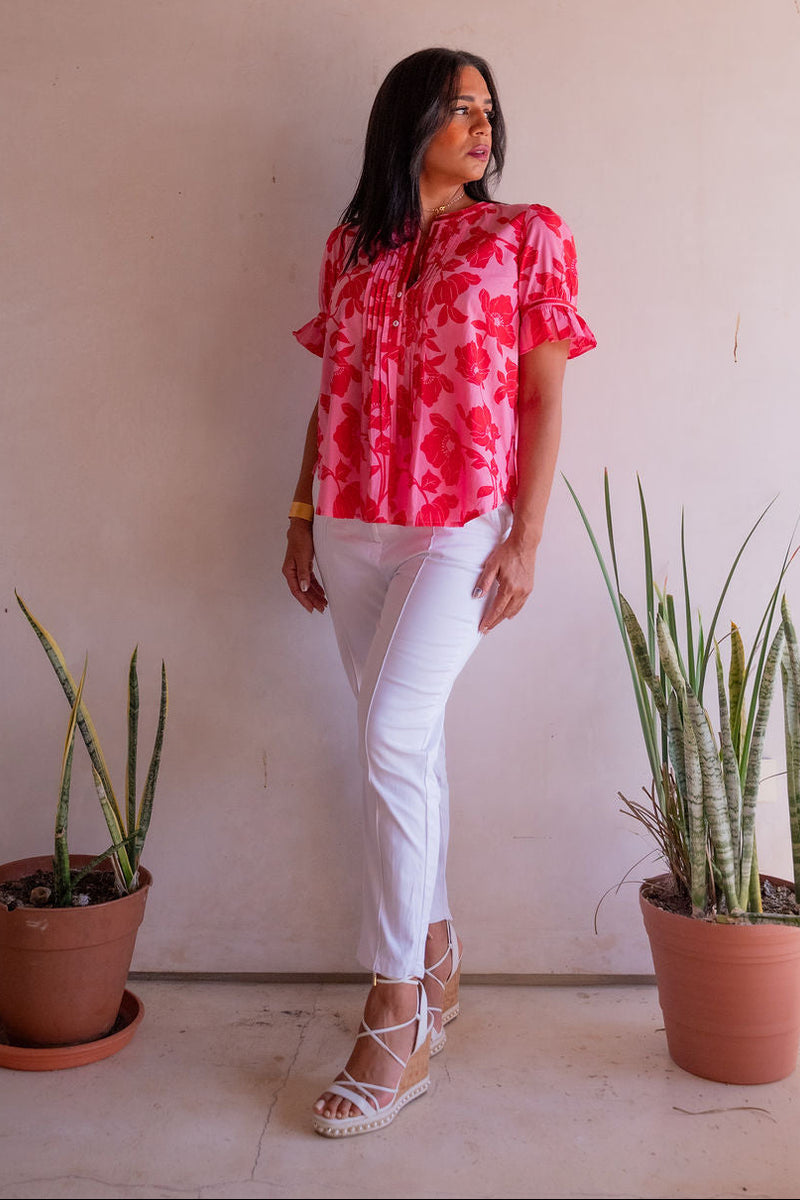 Bali Poppy Print Pink Blouse – Genhappy