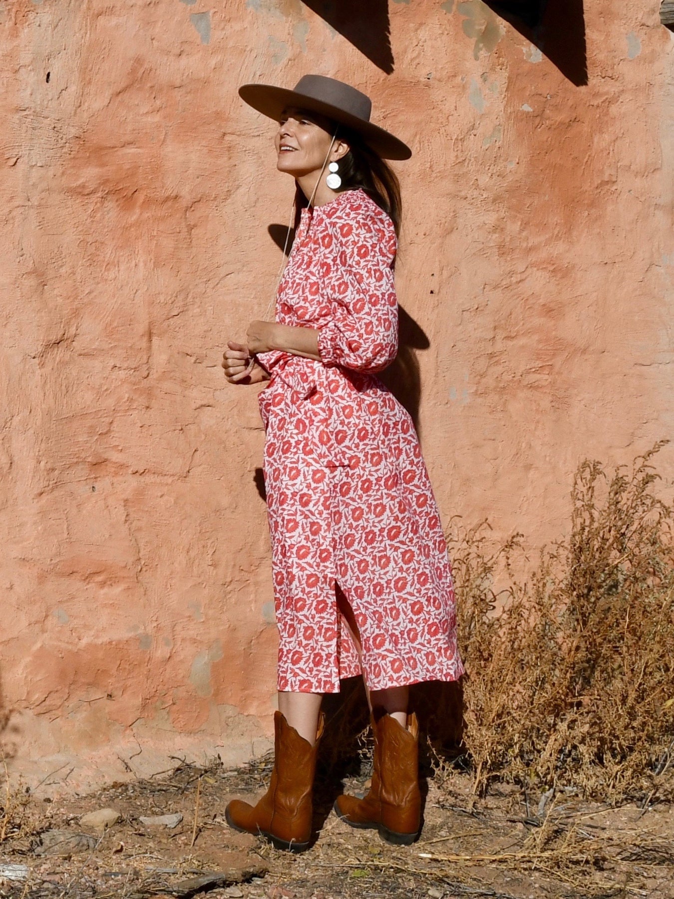Red Santorini Midi-Dress Genhappy Red Santorini Midi-Dress Genhappy